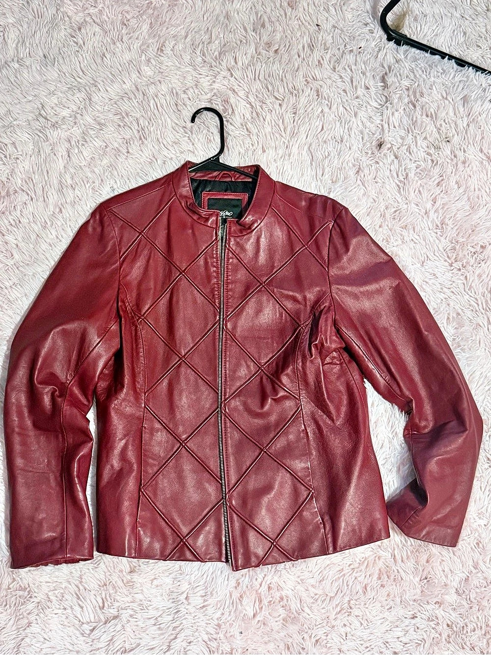 Wilson Leather Quilted Leather Jacket in Red Large Like New